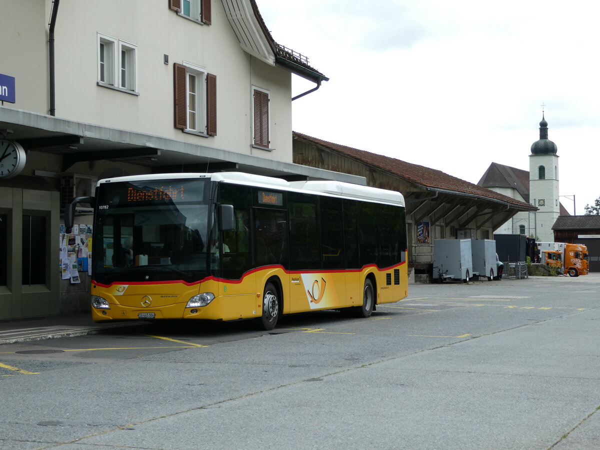 (239'255) - PostAuto Ostschweiz - SG 445'304 - Mercedes am 20. August 2022 beim Bahnhof Nesslau-Neu St. Johann