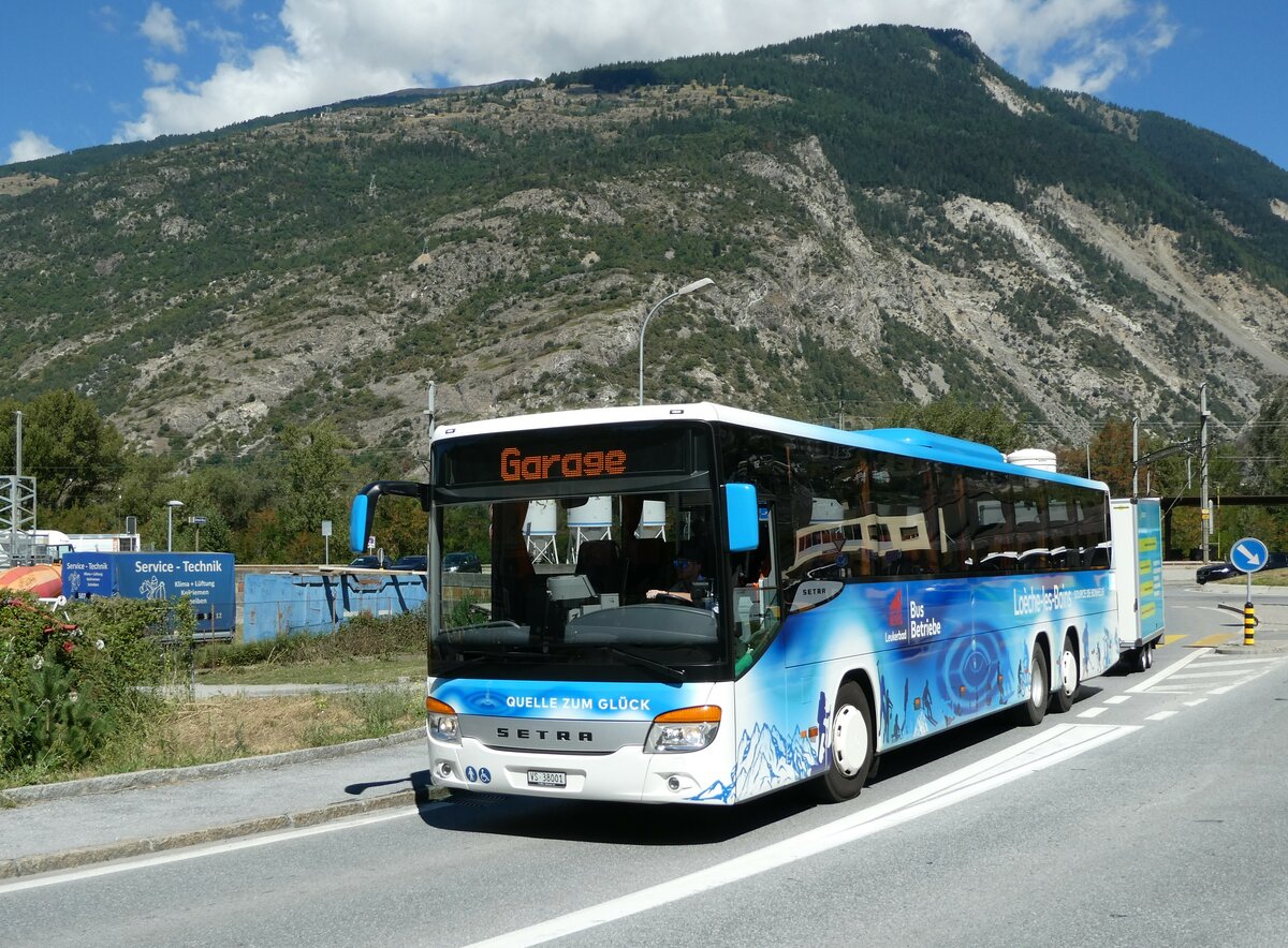 (239'364) - LBB Susten - Nr. 1/VS 38'001 - Setra am 21. August 2022 beim Bahnhof Gampel-Steg