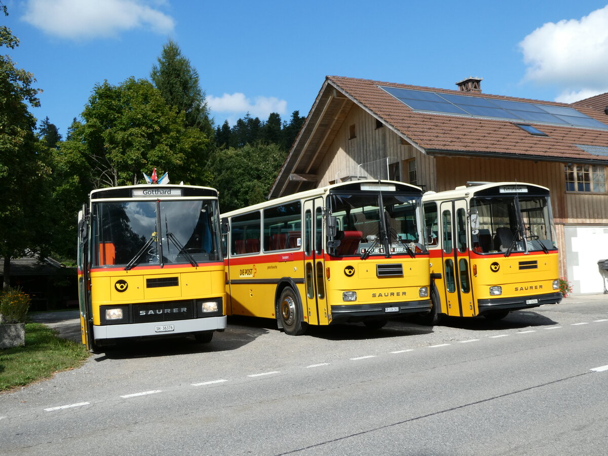 (239'879) - Roth, Zrich - SH 36'376 - Saurer/Tscher (ex Looser, Elm; ex Mattli, Wassen) am 28. August 2022 in Schwarzenegg, Restaurant Kreuz