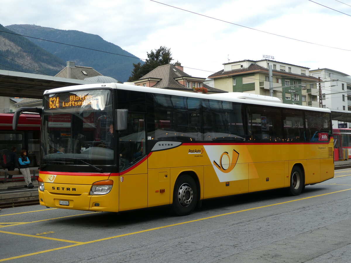 (239'916) - PostAuto Wallis - VS 403'662 - Setra am 4. September 2022 beim Bahnhof Brig