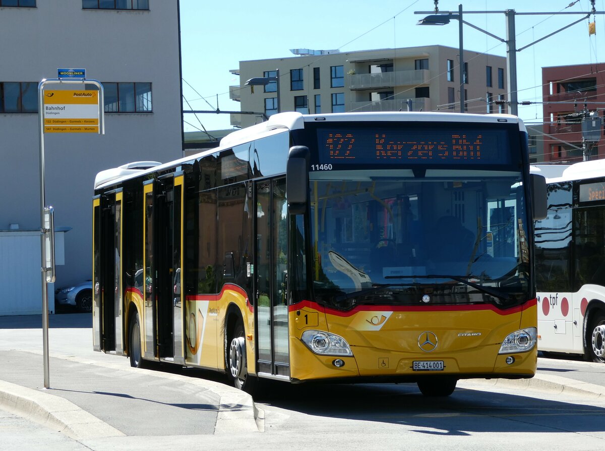 (240'012) - PostAuto Bern - Nr. 1/BE 414'001 - Mercedes am 11. September 2022 beim Bahnhof Ddingen