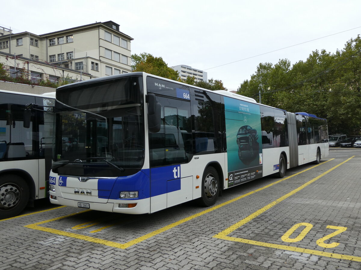 (240'427) - TL Lausanne - Nr. 664/VD 1661 - MAN am 1. Oktober 2022 in Lausanne, Dpt Borde