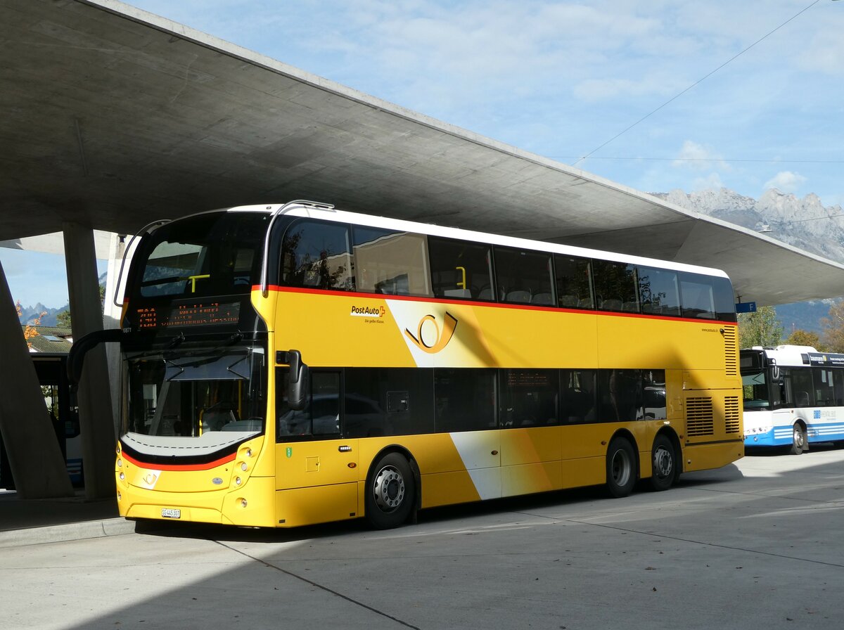 (240'917) - PostAuto Ostschweiz - SG 445'307 - Alexander Dennis (ex AR 45'269) am 11. Oktober 2022 beim Bahnhof Buchs