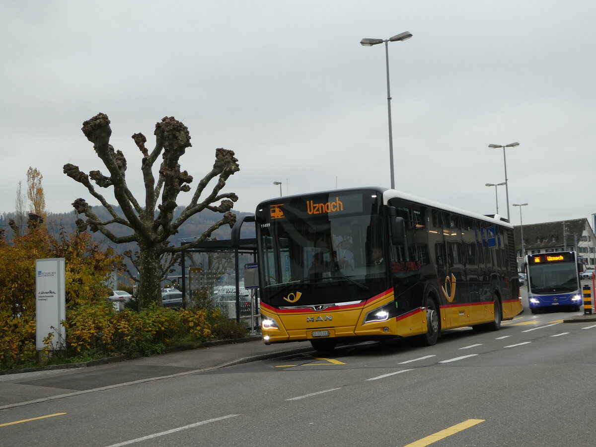 (242'661) - PostAuto Ostschweiz - SG 304'013 - MAN am 13. November 2022 beim Bahnhof Schmerikon