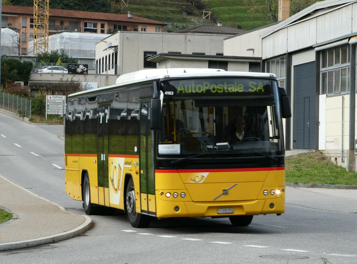 (242'926) - AutoPostale Ticino - Nr. 519/TI 215'374 - Volvo am 17. November 2022 in Barbengo, Via dei Balconi