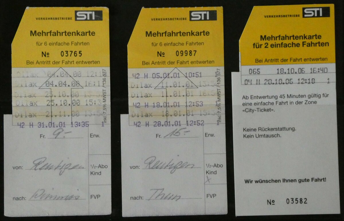 (243'219) - STI-Mehrfahrtenkarten am 28. November 2022 in Thun