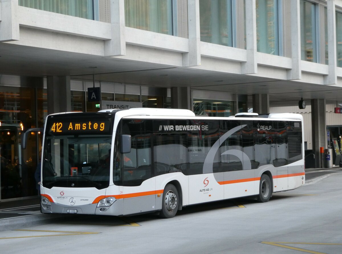 (243'542) - AAGU Altdorf - Nr. 24/UR 9155 - Mercedes am 7. Dezember 2022 beim Bahnhof Altdorf