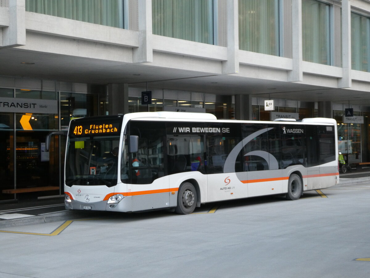 (243'551) - AAGU Altdorf - Nr. 22/UR 9142 - Mercedes am 7. Dezember 2022 beim Bahnhof Altdorf