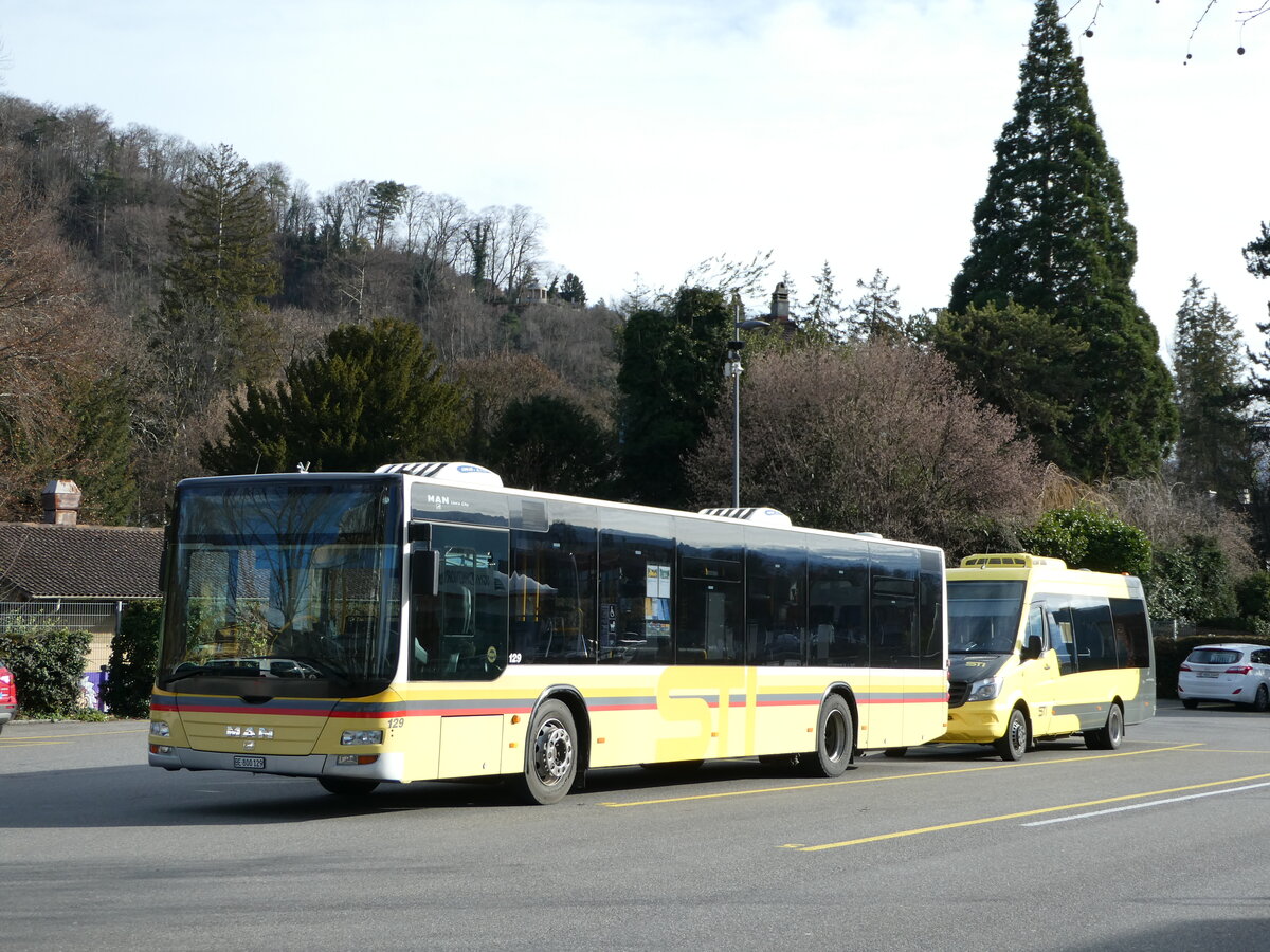 (244'277) - STI Thun - Nr. 129/BE 800'129 - MAN am 29. Dezember 2022 bei der Schifflndte Thun