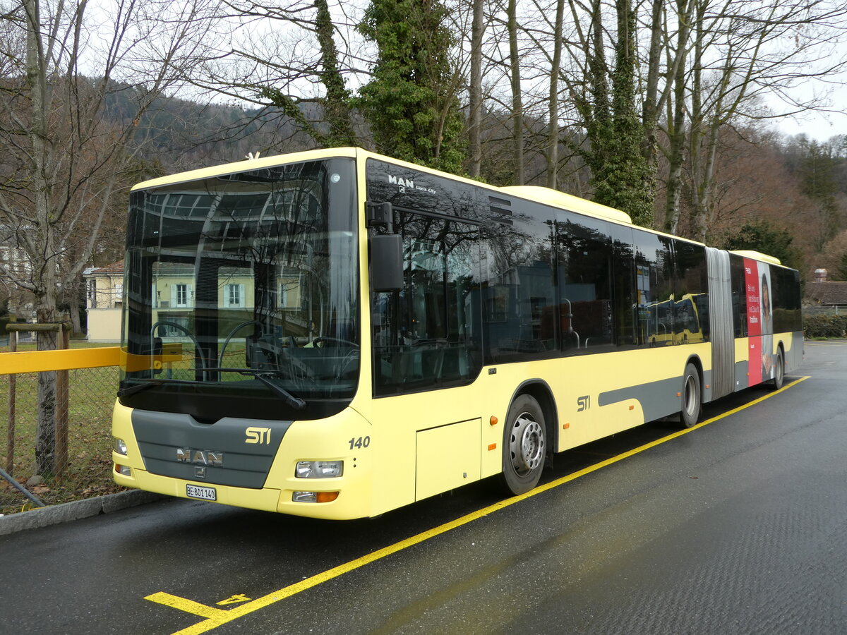 (244'279) - STI Thun - Nr. 140/BE 801'140 - MAN am 30. Dezember 2022 bei der Schifflndte Thun