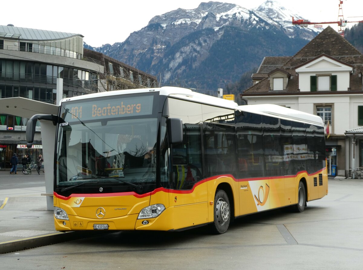 (244'301) - PostAuto Bern - BE 610'546 - Mercedes am 31. Dezember 2022 beim Bahnhof Interlaken West