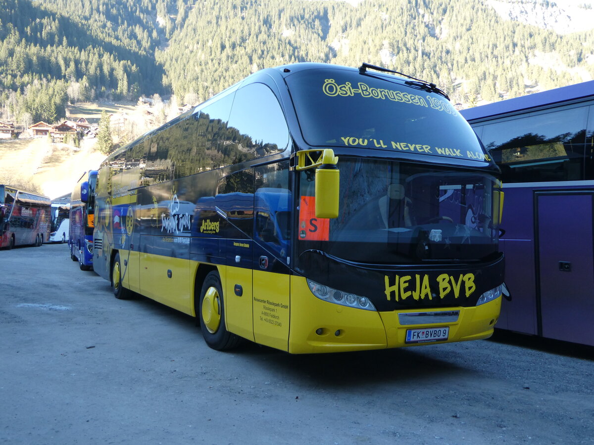 (244'762) - Aus Oesterreich: Sunshine Tours, Feldkirch - FK BVBO 9 - Neoplan (ex Studiosus, D-Mnchen) am 7. Januar 2023 in Adelboden, ASB