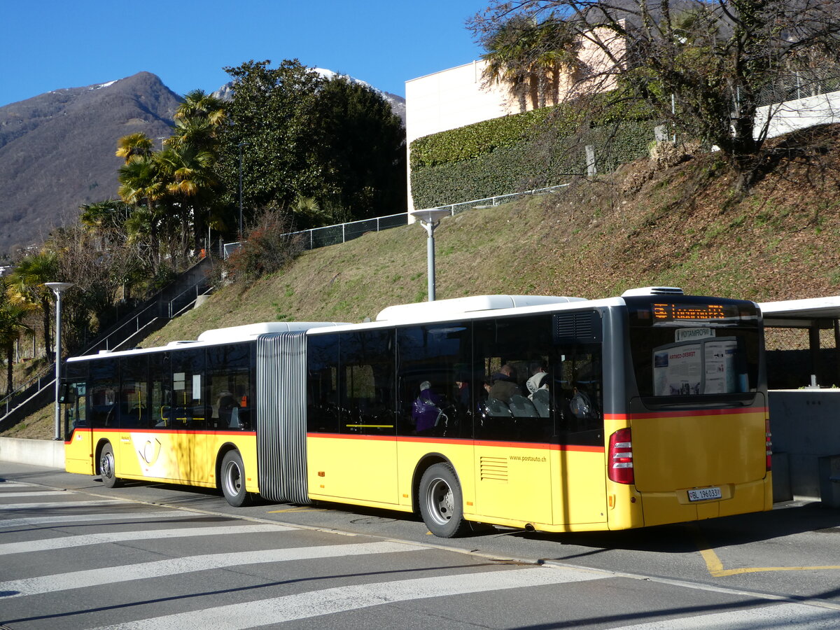 (244'918) - PostAuto Nordschweiz - BL 196'033/PID 5347 - Mercedes am 10. Januar 2023 beim Bahnhof Tenero