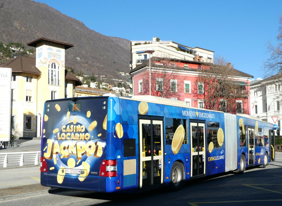 (244'945) - FART Locarno - Nr. 33/TI 323'833 - MAN am 10. Januar 2023 beim Bahnhof Locarno