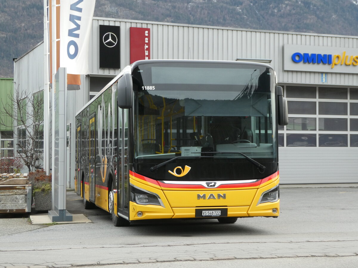 (245'052) - PostAuto Wallis - Nr. 82/VS 548'722/PID 11'885 - MAN am 14. Januar 2023 in Leytron, Garage Buchard