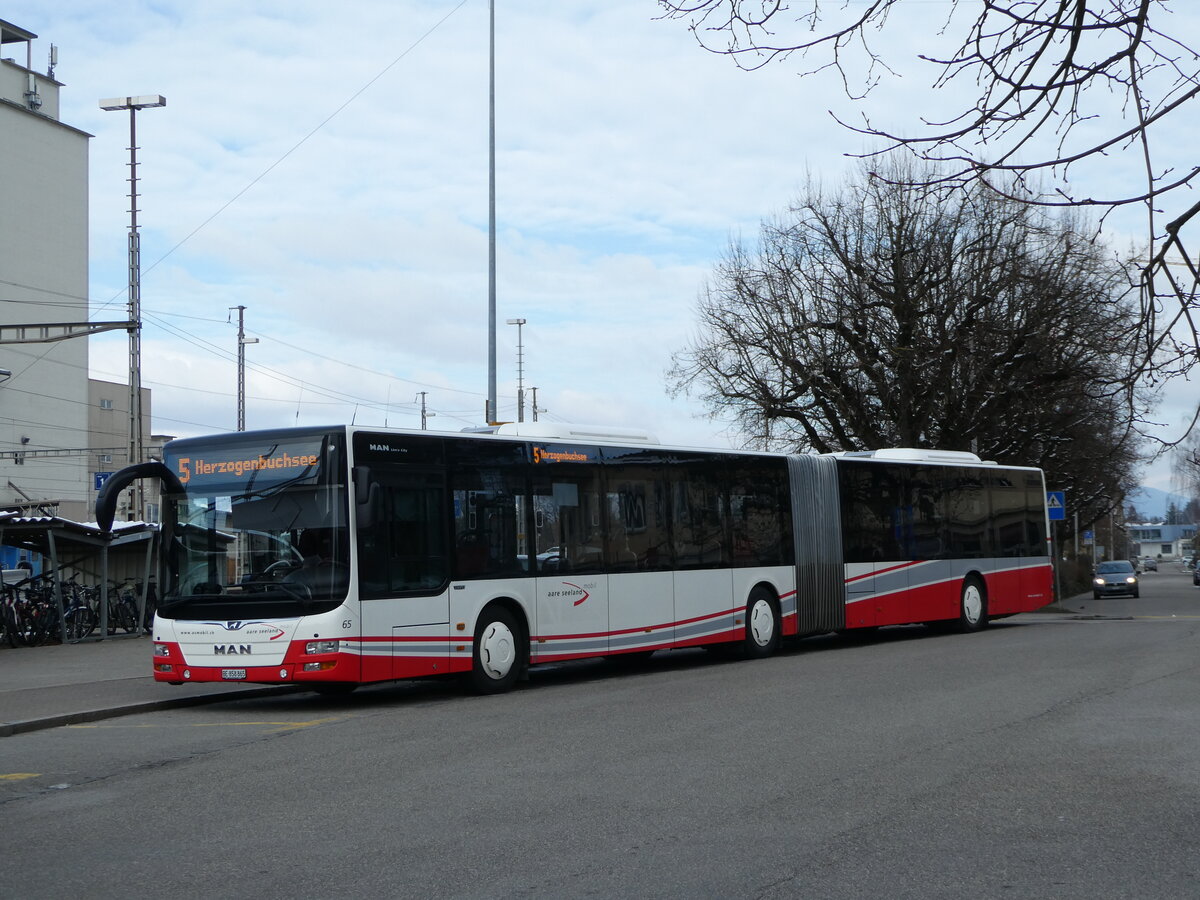 (245'209) - ASm Langenthal - Nr. 65/BE 858'865 - MAN am 21. Januar 2023 beim Bahnhof Herzogenbuchsee