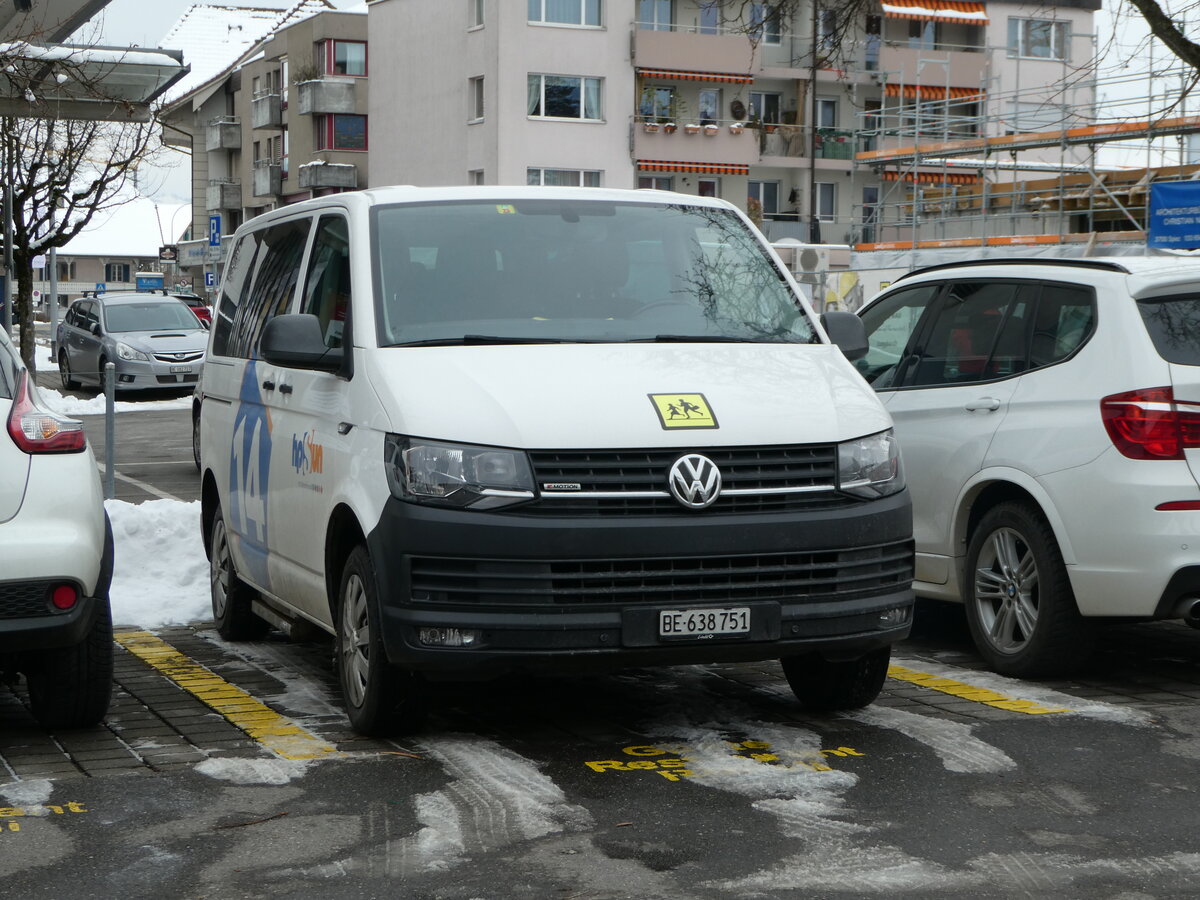 (245'300) - hpSun, Steffisburg - Nr. 14/BE 638'751 - VW am 23. Januar 2023 in Uetendorf, Restaurant Rssli