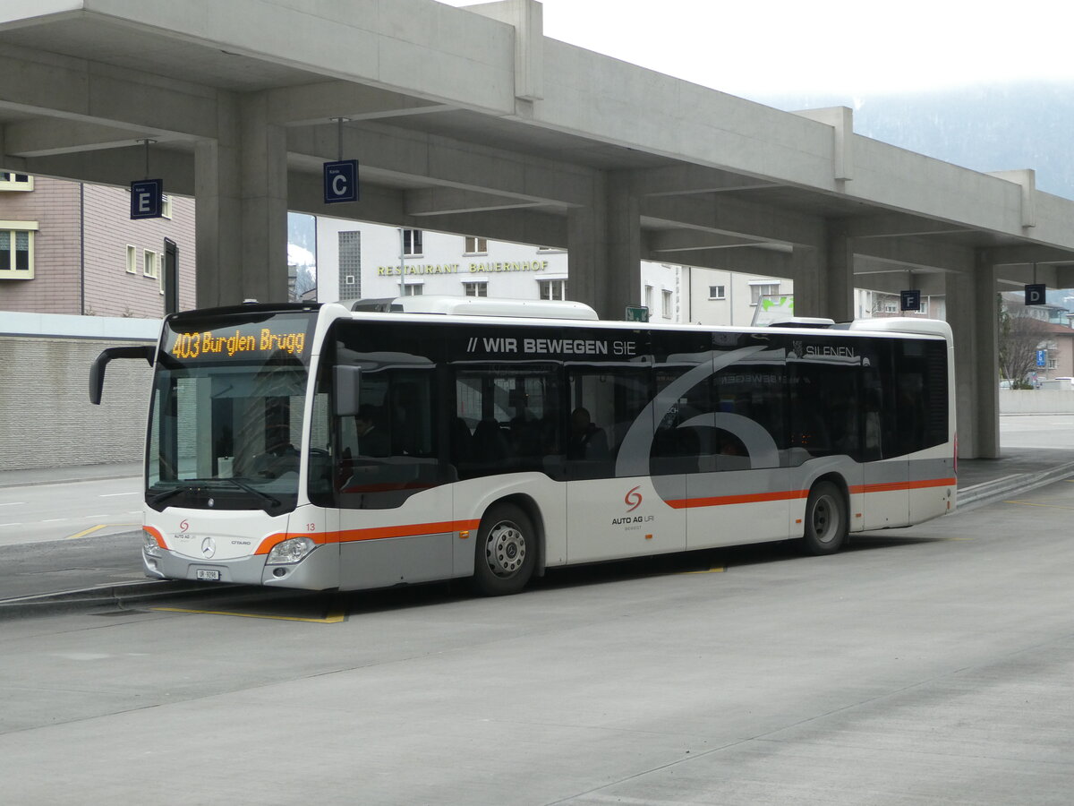 (245'413) - AAGU Altdorf - Nr. 13/UR 9298/PID 11'253 - Mercedes am 25. Januar 2023 beim Bahnhof Altdorf