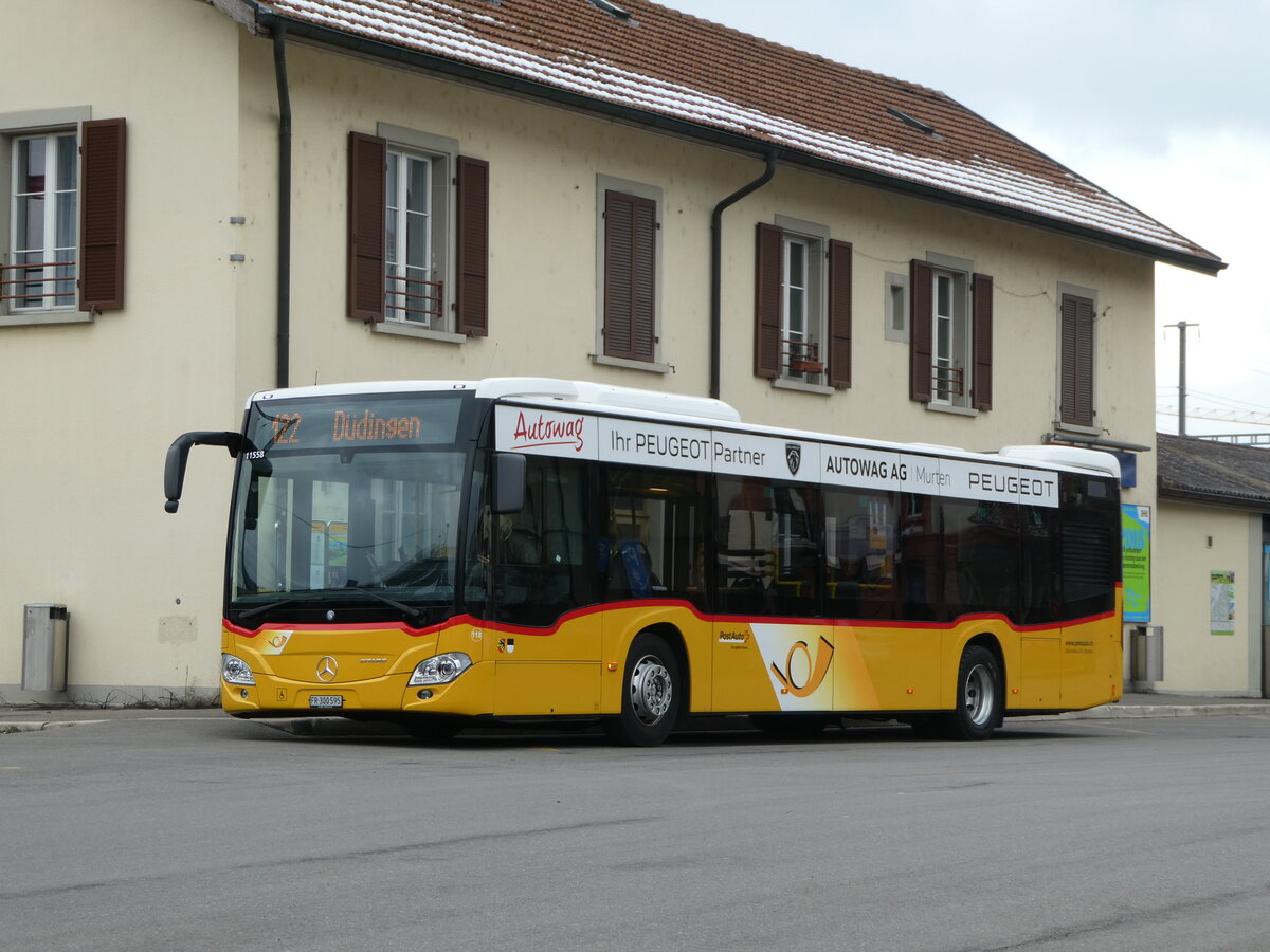 (245'459) - Wieland, Murten - Nr. 118/FR 300'595/PID 11'558 - Mercedes am 28. Januar 2023 beim Bahnhof Kerzers