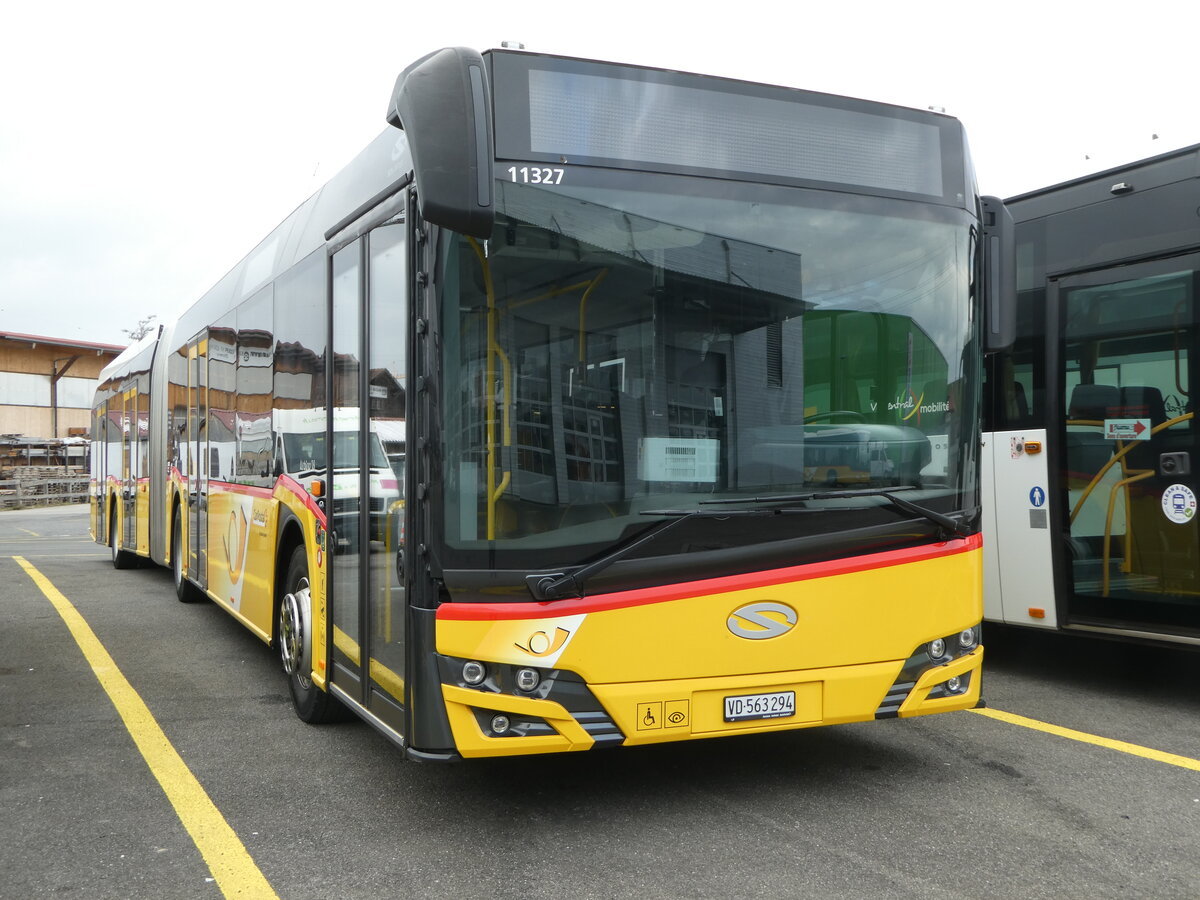 (245'492) - CarPostal Ouest - VD 563'294/PID 11'327 - Solaris am 28. Januar 2023 in Kerzers, Interbus