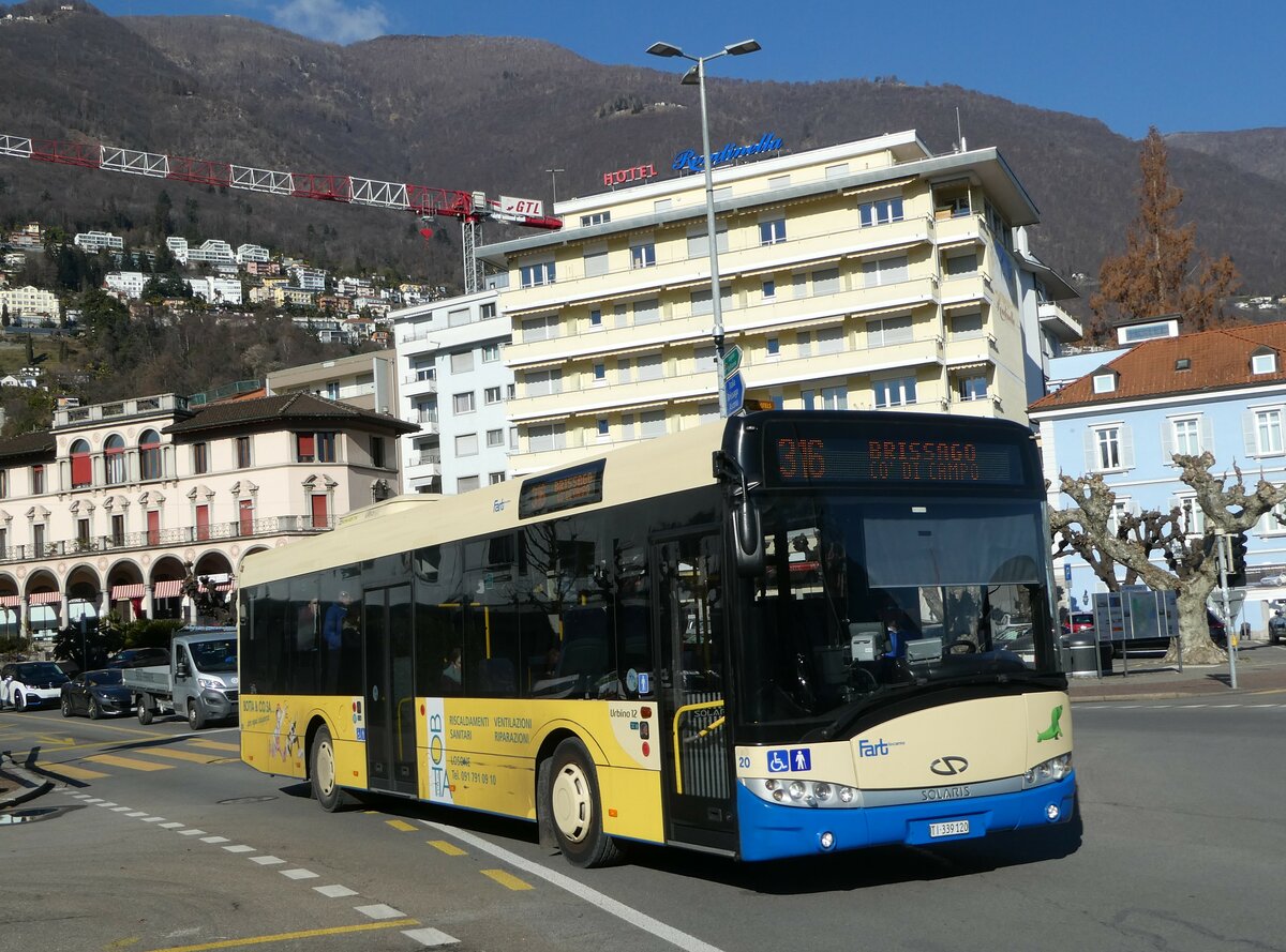 (245'933) - FART Locarno - Nr. 20/TI 339'120 - Solaris (ex Nr. 13) am 7. Februar 2023 in Locarno, Debarcadero