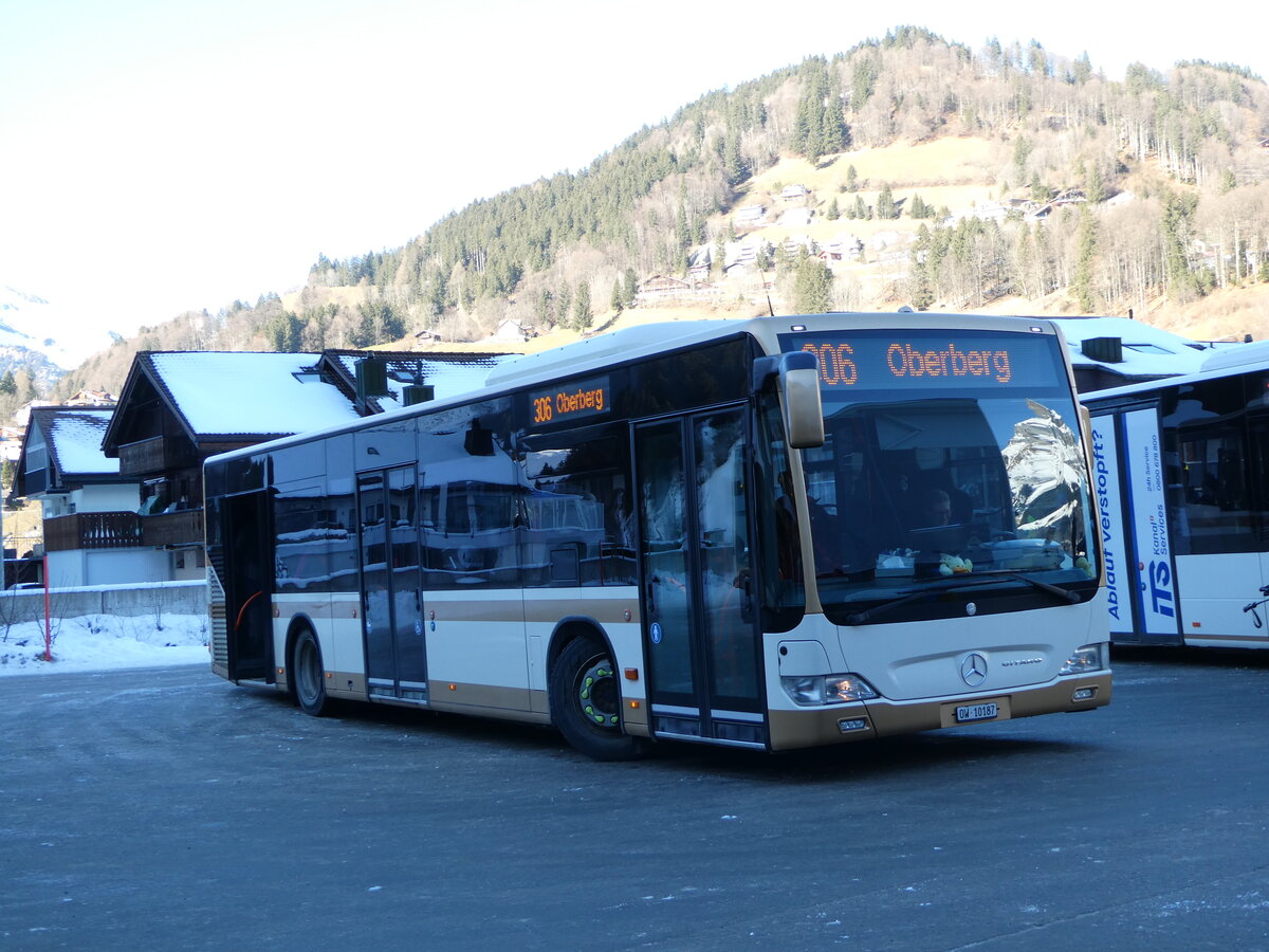 (246'114) - EAB Engelberg - Nr. 3/OW 10'187 - Mercedes (ex AAGS Schwyz Nr. 38) am 14. Februar 2023 in Engelberg, Talstation Titlis