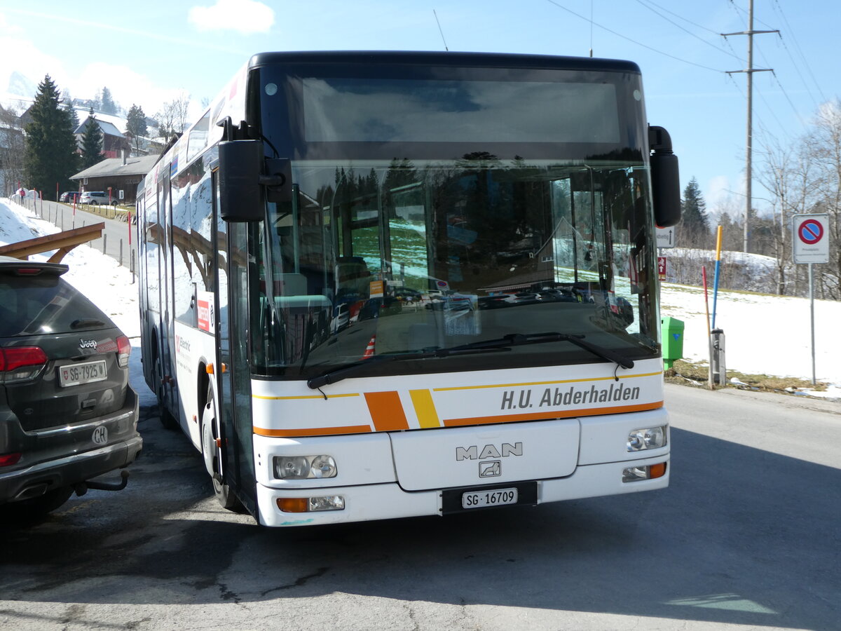 (246'840) - Abderhalden, Wildhaus - SG 16'709 - MAN/Gppel (ex Deutschland) am 4. Mrz 2023 in Wildhaus, Talstation