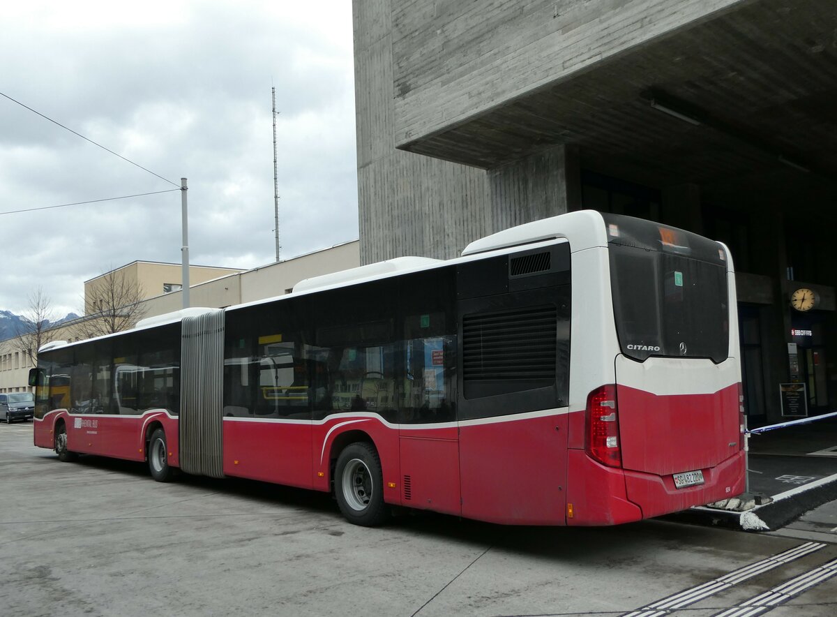 (247'010) - RTB Altstätten - Nr. 924/SG 482'220 - Mercedes (ex Wiener Linien, A-Wien Nr. 8728) am 9. März 2023 beim Bahnhof Buchs