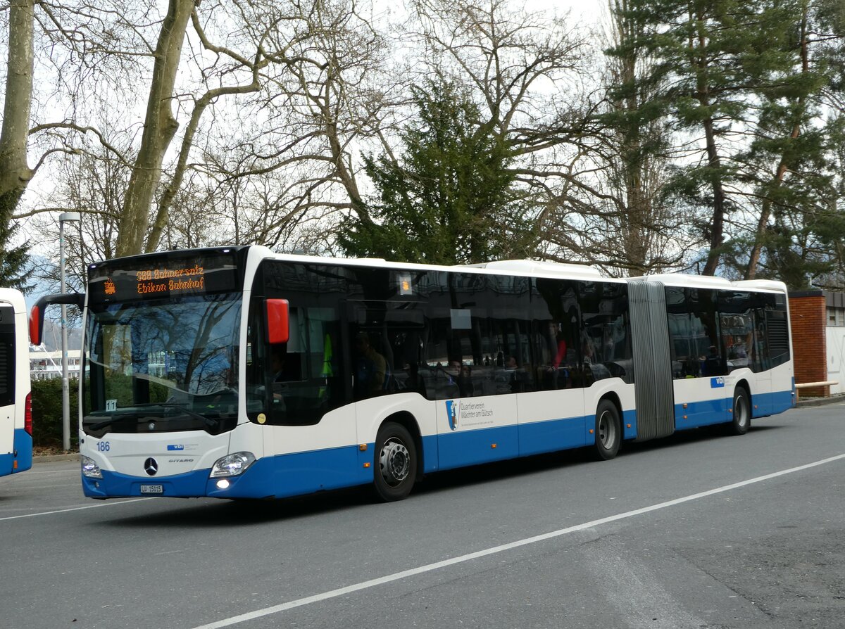 (247'454) - VBL Luzern - Nr. 186/LU 15'015 - Mercedes am 18. Mrz 2023 in Luzern, Inseli-P