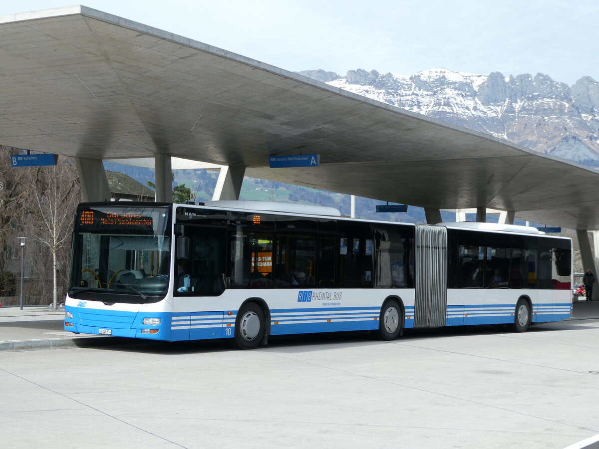 (247'497) - RTB Altsttten - Nr. 10/SG 348'634 - MAN am 21. Mrz 2023 beim Bahnhof Buchs