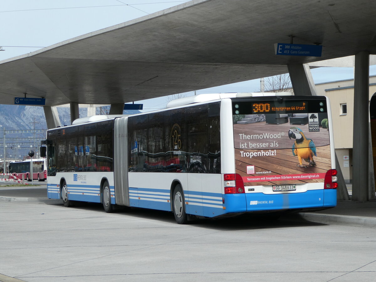 (247'509) - RTB Altsttten - Nr. 9/SG 348'633 - MAN am 21. Mrz 2023 beim Bahnhof Buchs