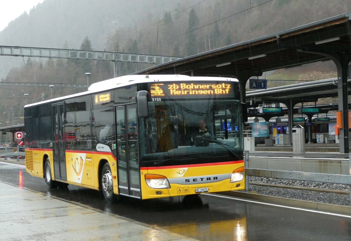 (247'748) - Flck, Brienz - Nr. 6/BE 26'631/PID 5155 - Setra am 26. Mrz 2023 beim Bahnhof Interlaken Ost