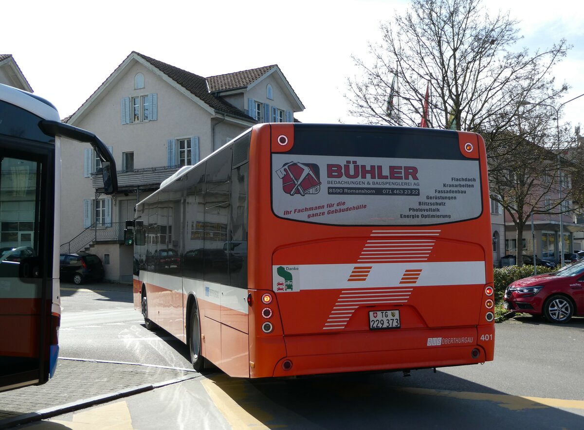 (247'802) - BOTG Amriswil - Nr. 401/TG 229'373 - Neoplan (ex Nr. 8) am 28. Mrz 2023 beim Bahnhof Amriswil