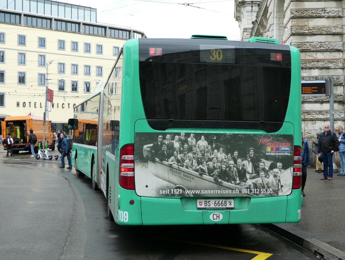 (247'867) - BVB Basel - Nr. 709/BS 6668 - Mercedes am 30. Mrz 2023 beim Bahnhof Basel