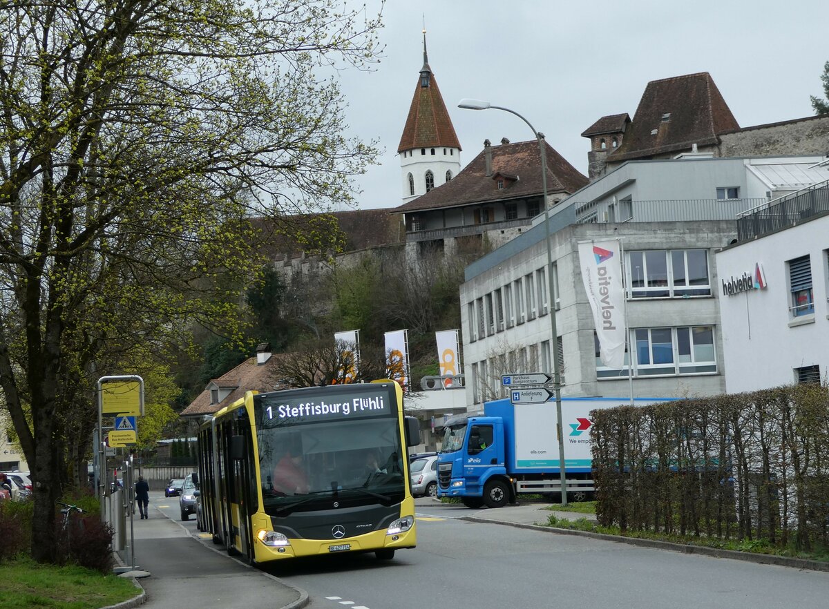 (247'993) - STI Thun - Nr. 714/BE 427'714 - Mercedes am 3. April 2023 in Thun, Spital (prov. Haltestelle fr Berntor) 