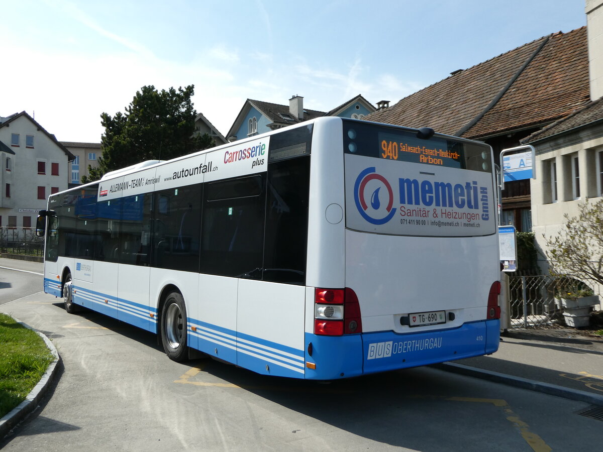 (248'138) - BOTG Amriswil - Nr. 410/TG 690 - MAN am 6. April 2023 beim Bahnhof Romanshorn