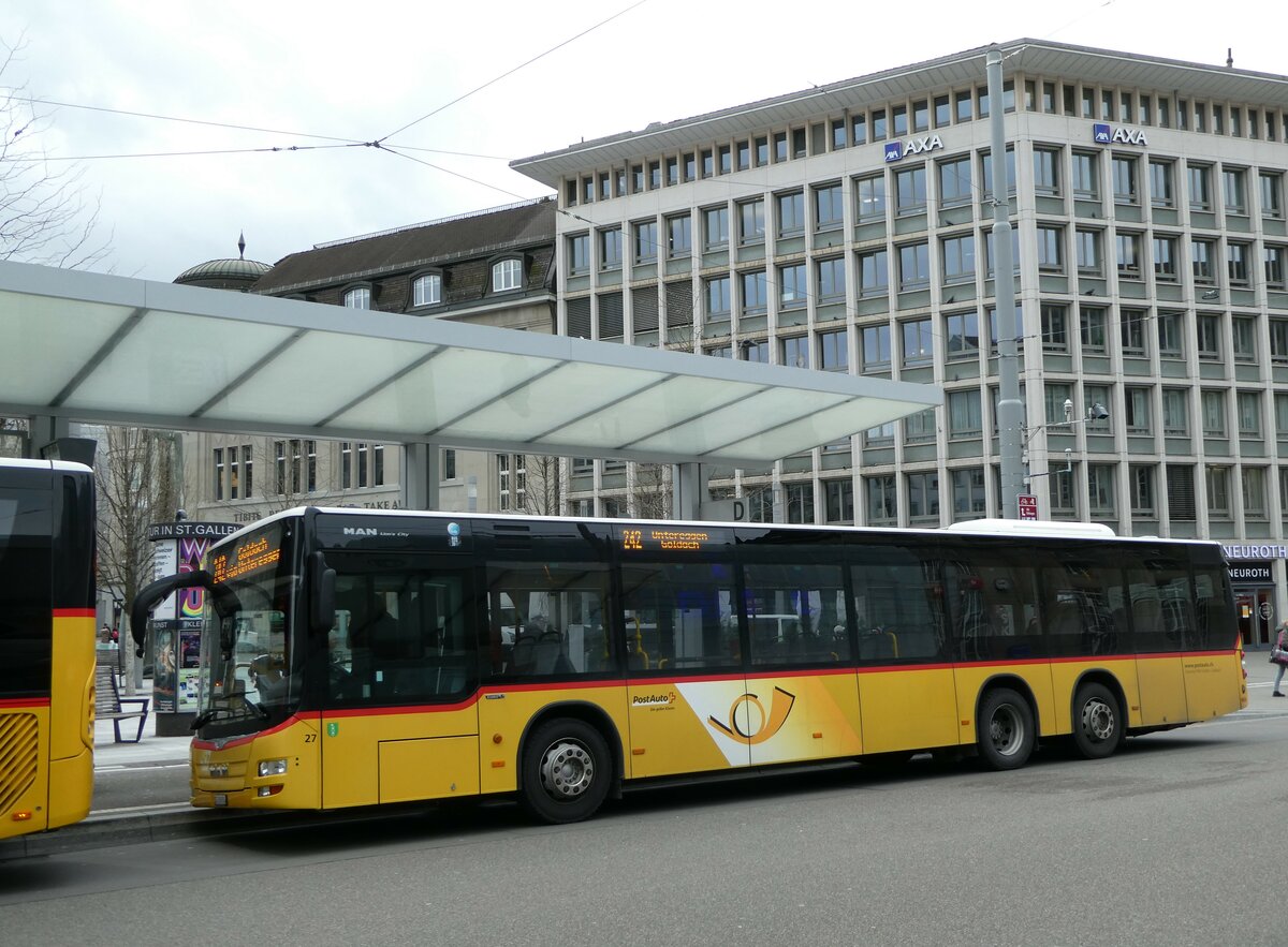 (248'389) - Schwizer, Goldach - Nr. 27/SG 169'914/PID 10'174 - MAN am 13. April 2023 beim Bahnhof St. Gallen