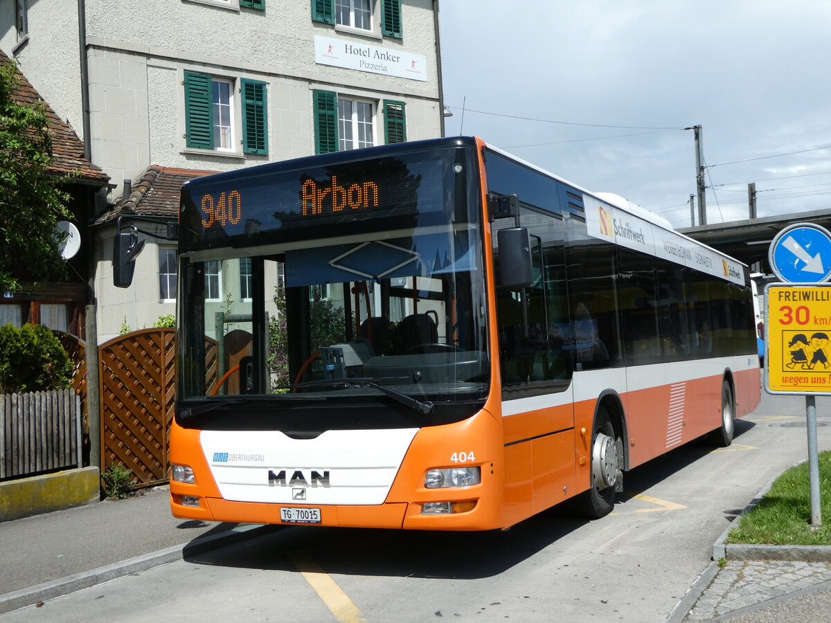 (249'931) - BOTG Amriswil - Nr. 404/TG 70'015 - MAN (ex Nr. 9) am 12. Mai 2023 beim Bahnhof Romanshorn