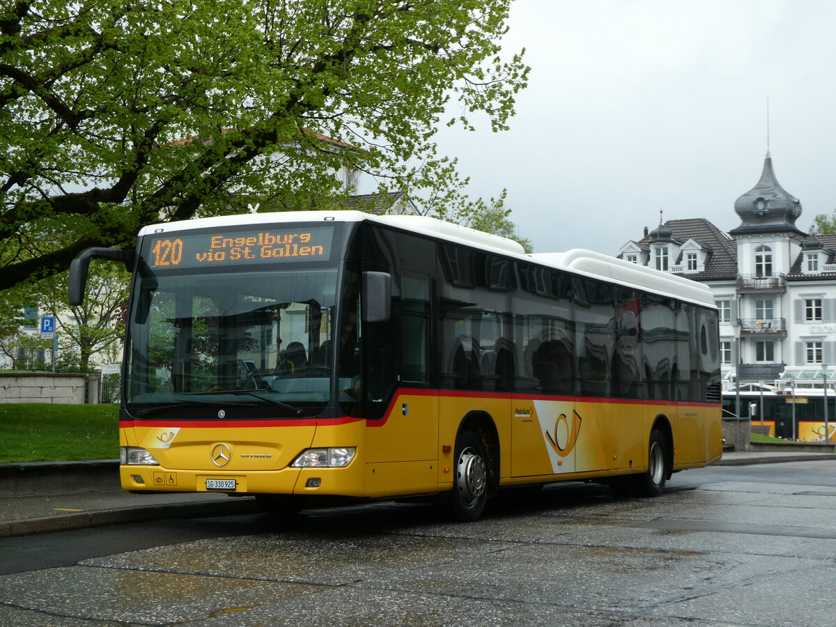 (250'098) - PostAuto Ostschweiz - SG 330'925/PID 5200 - Mercedes (ex PostAuto Nordschweiz; ex Brem, Wlflinswil) am 16. Mai 2023 in Heiden, Post