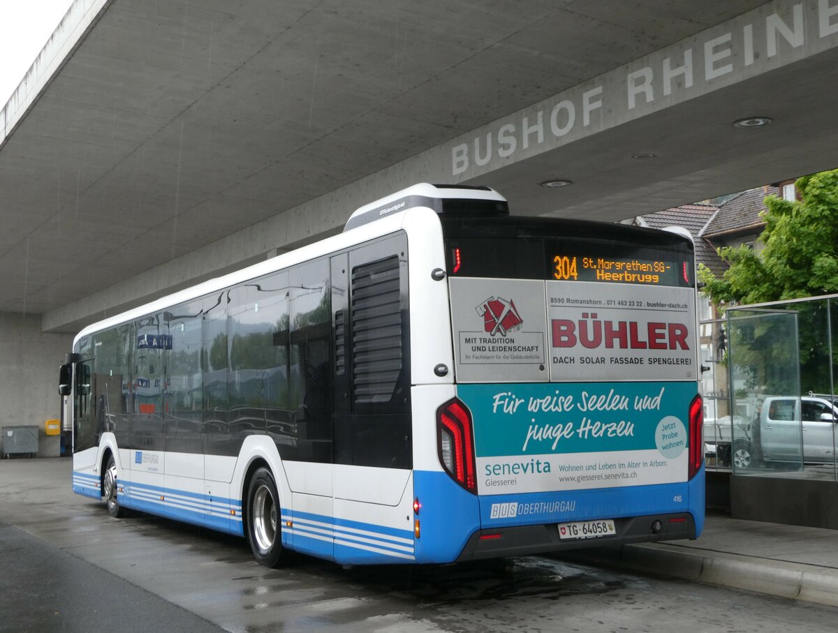 (250'122) - BOTG Amriswil - Nr. 416/TG 64'058 - MAN am 16. Mai 2023 beim Bahnhof Rheineck