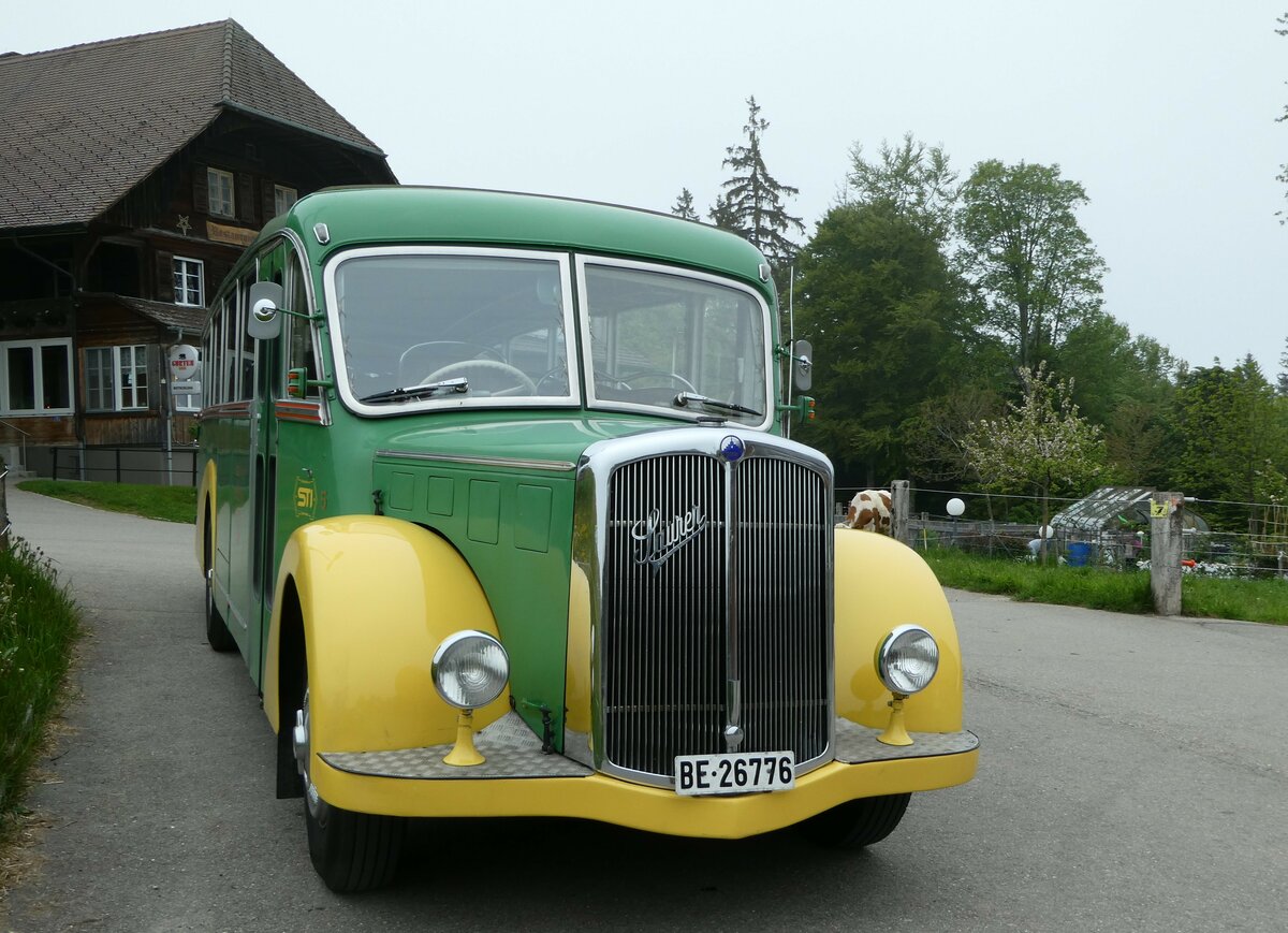 (250'405) - STI Thun - Nr. 15/BE 26'776 - Saurer/Gangloff (ex AvH Heimenschwand Nr. 5) am 24. Mai 2023 in Oberbtschel, Btschelegg