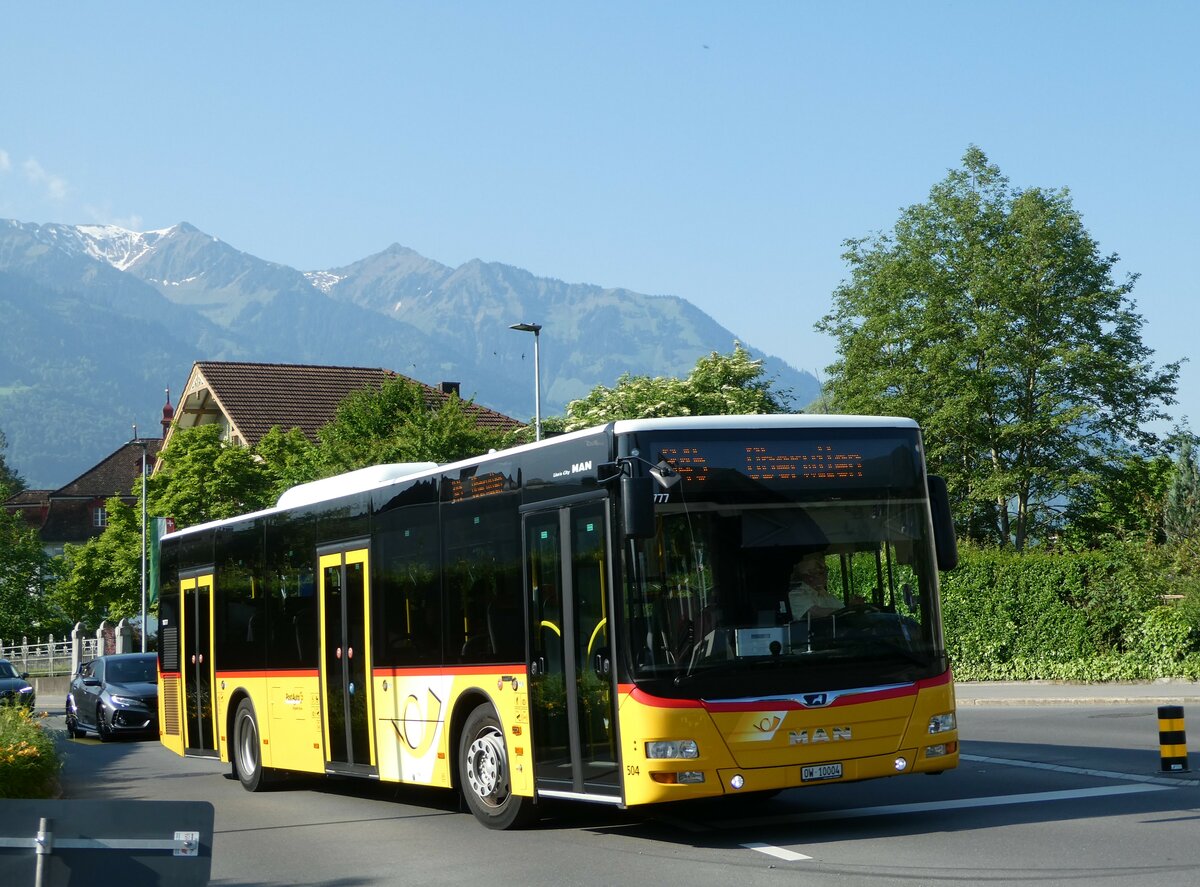 (250'482) - PostAuto Zentralschweiz - Nr. 504/OW 10'004/PID 10'777 - MAN (ex Nr. 10; ex Dillier, Sarnen Nr. 10) am 27. Mai 2023 in Sarnen, Brnigstrasse