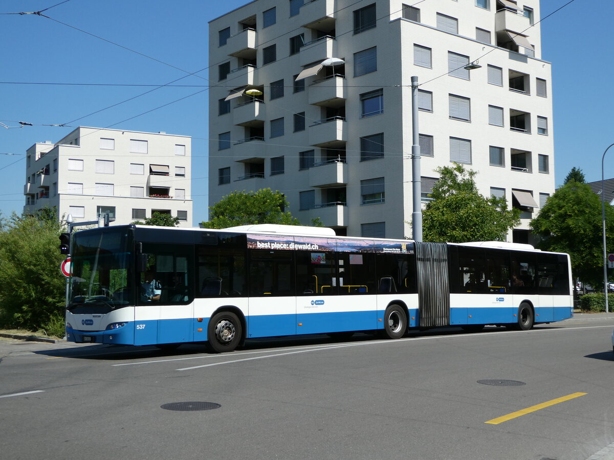 (251'420) - VBZ Zrich - Nr. 537/ZH 730'537 - Neoplan am 13. Juni 2023 in Zrich, Seebach