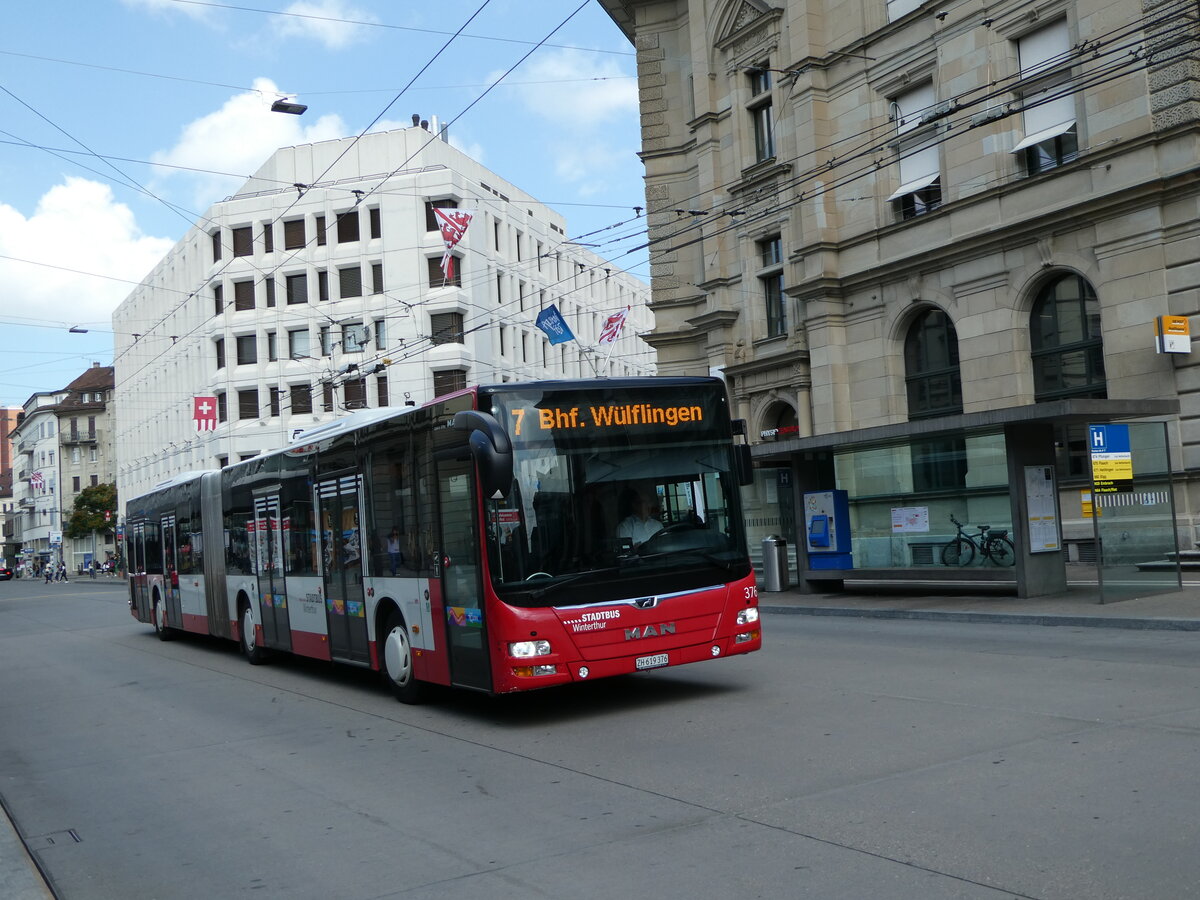 (252'308) - SW Winterthur - Nr. 376/ZH 619'376 - MAN am 2. Juli 2023 beim Hauptbahnhof Winterthur