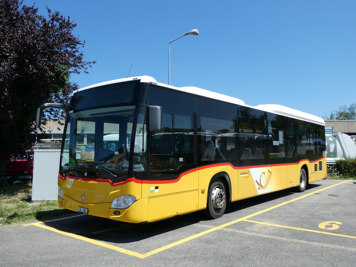 (252'493) - CarPostal Ouest - VD 1080/PID 10'901 - Mercedes (ex TPB, Sdeilles) am 8. Juli 2023 in Yverdon, Garage