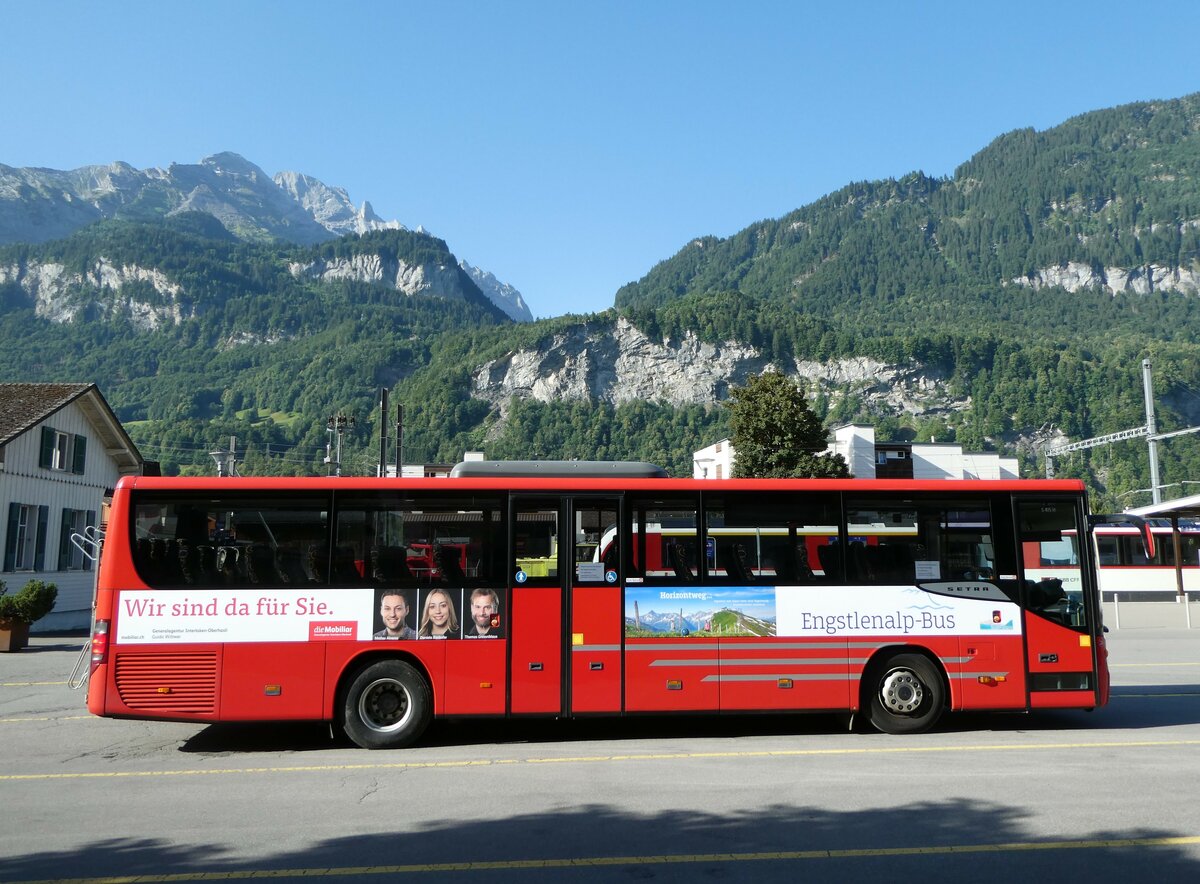 (252'533) - AFA Adelboden - Nr. 24/BE 26'701/PID 10'040 - Setra am 9. Juli 2023 in Meiringen, Postautostation (Einsatz: PostAuto fr Engstlenalp-Bus)