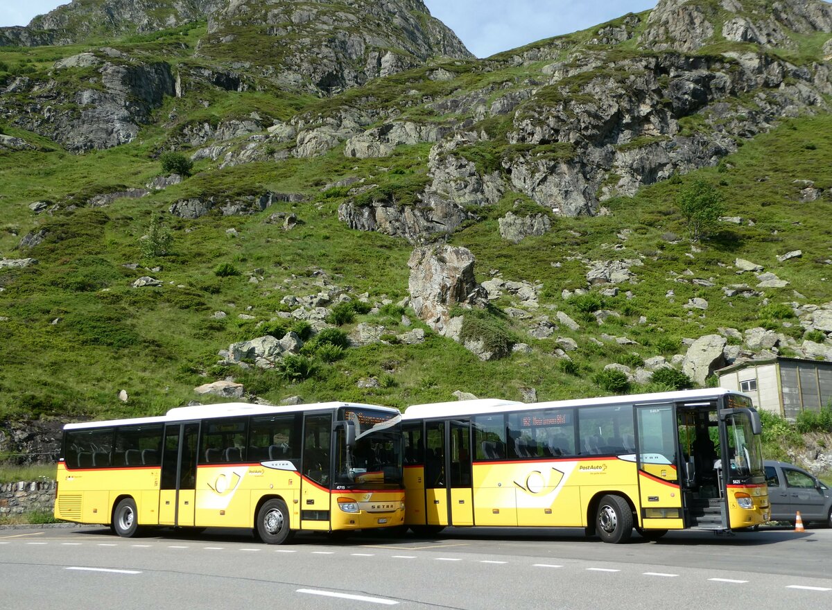 (252'581) - PostAuto Bern - BE 401'465/PID 4715 - Setra (ex AVG Meiringen Nr. 65) am 9. Juli 2023 in Susten, Steingletscher