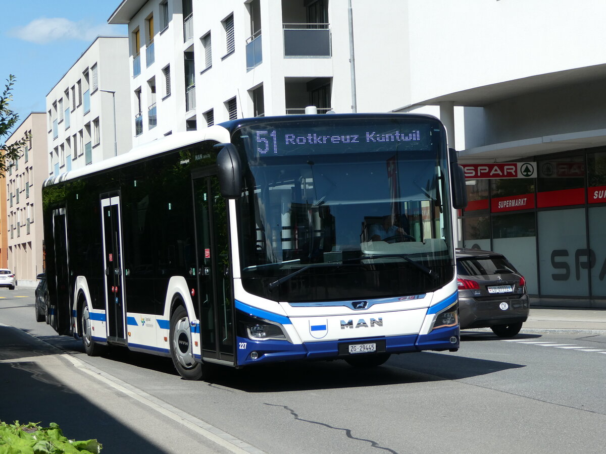 (253'318) - Odermatt, Rotkreuz - Nr. 227/ZG 29'445 - MAN am 3. August 2023 beim Bahnhof Rotkreuz