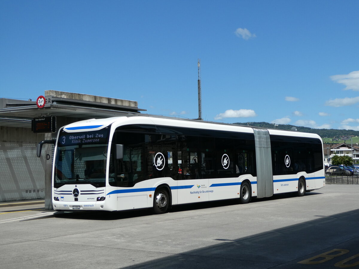 (253'353) - ZVB Zug - Nr. 3/ZG 88'003 - Mercedes am 3. August 2023 beim Bahnhof Baar