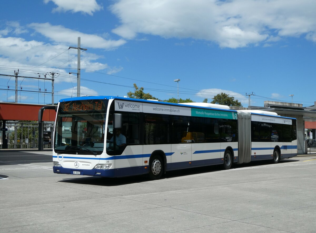 (253'361) - ZVB Zug - Nr. 35/ZG 88'035 - Mercedes am 3. August 2023 beim Bahnhof Baar